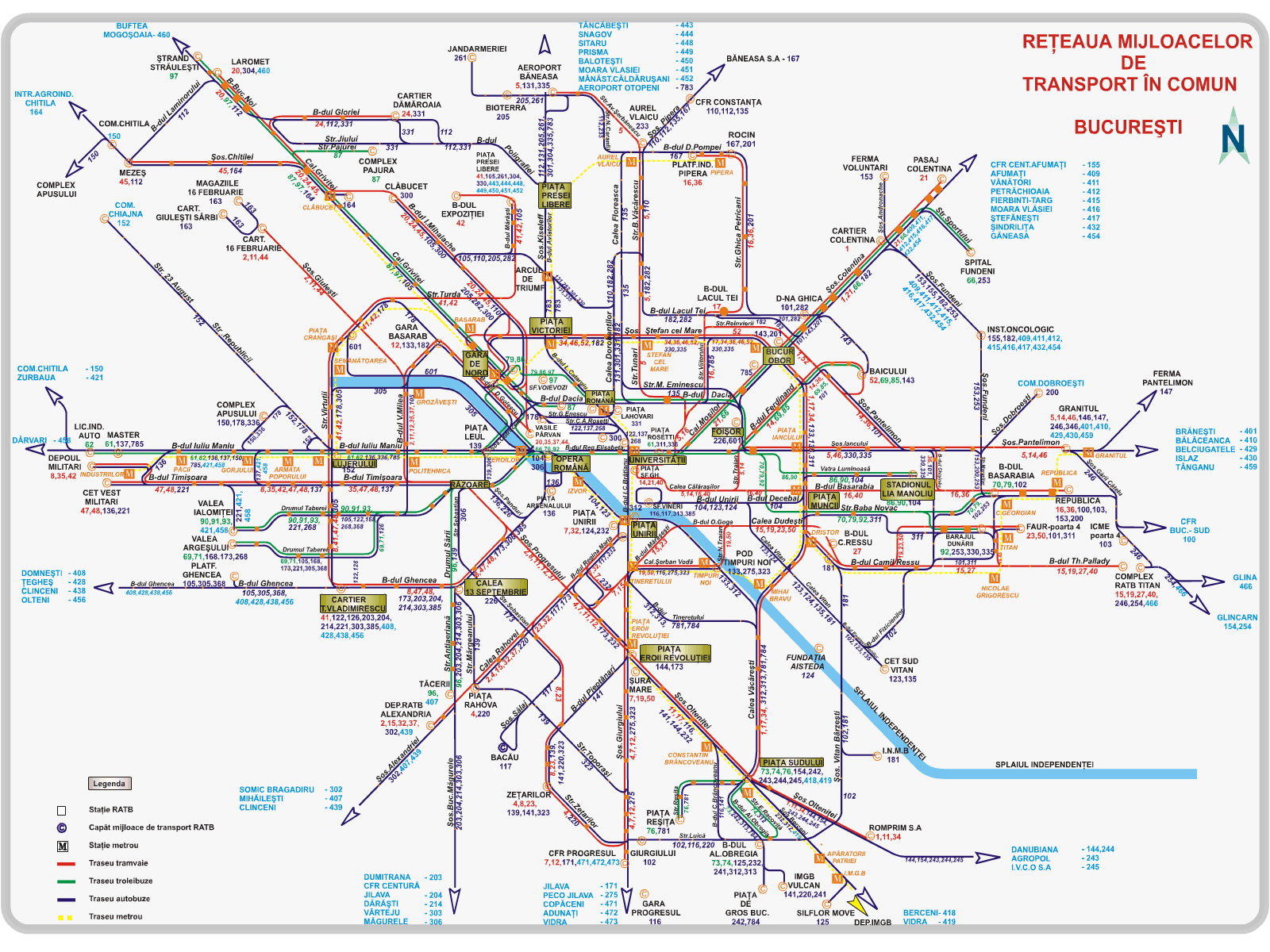 Bucharest transportation map