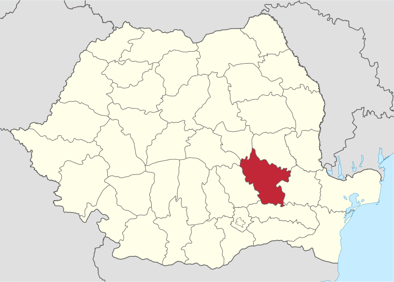 Buzau location map in romania