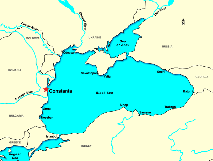 Constanta romania map black sea