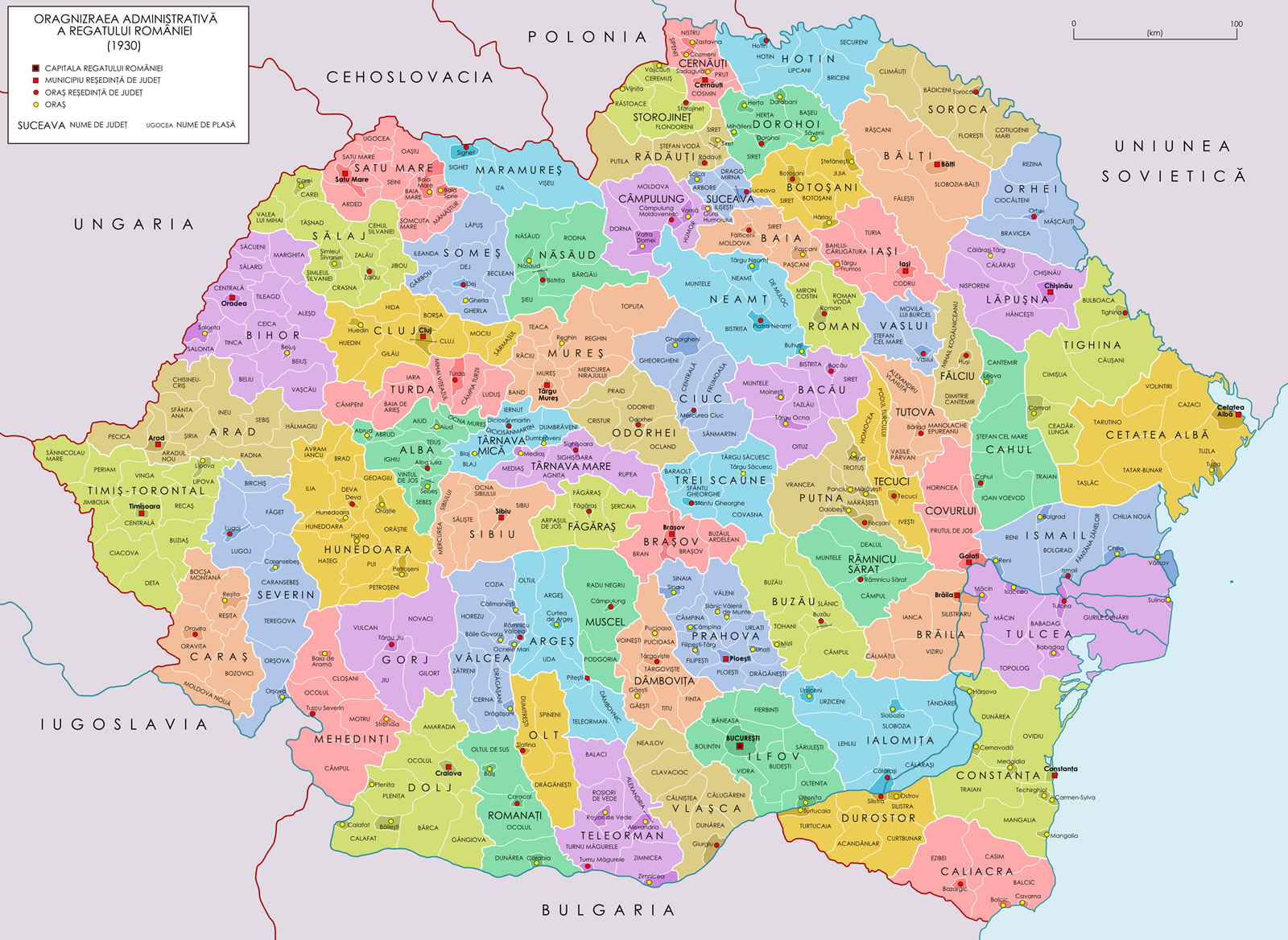 Romania 1930 Map Craiova