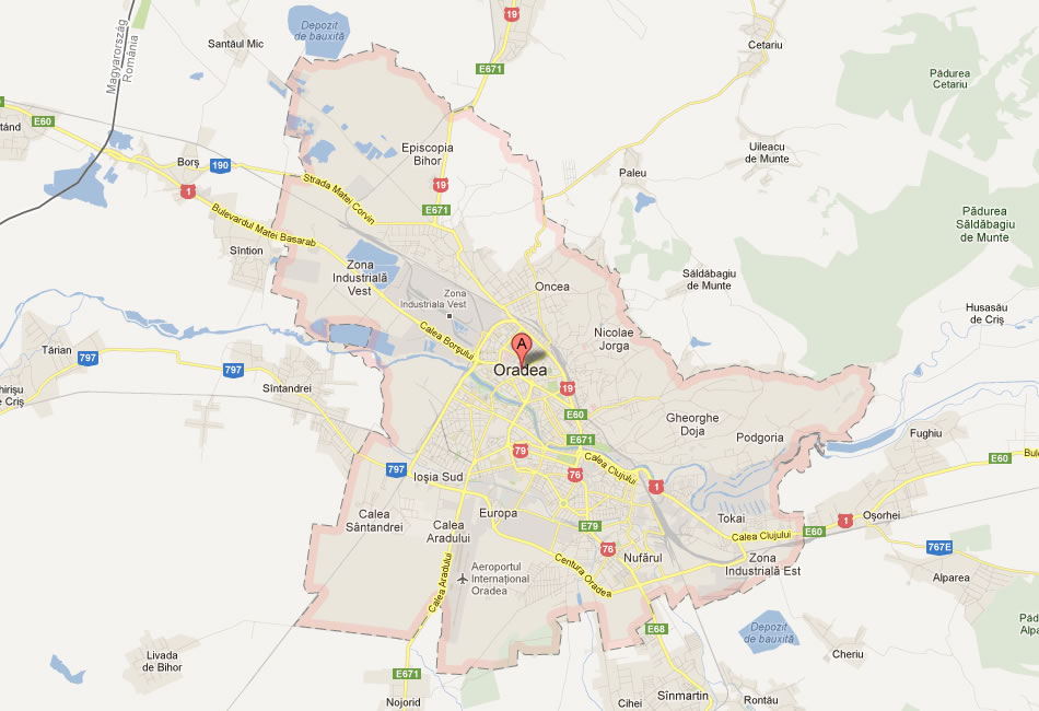 map of Oradea