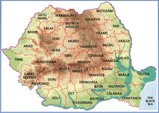 romania physical map Oradea