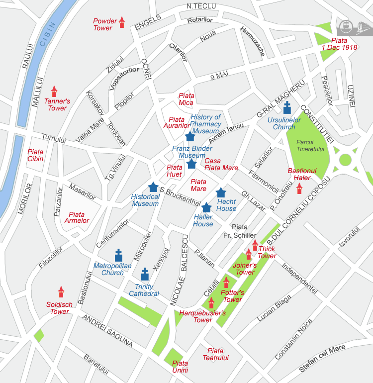 Sibiu center map