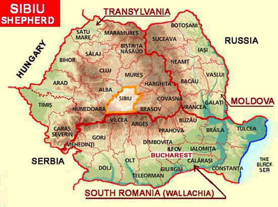 sibiu area map romania