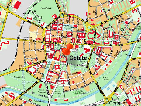 Timisoara center map