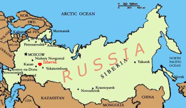 russia izhevsk map