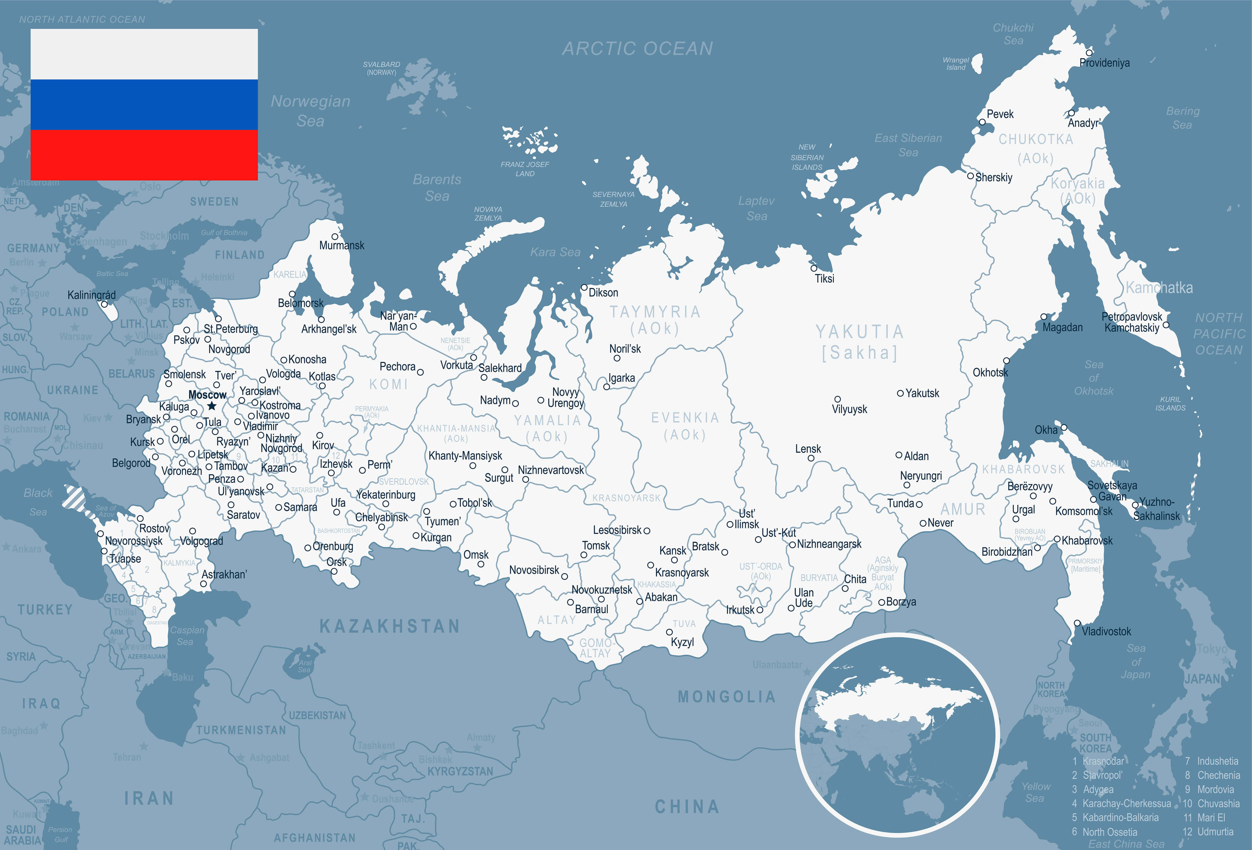 Lipetsk on Russia Political Map