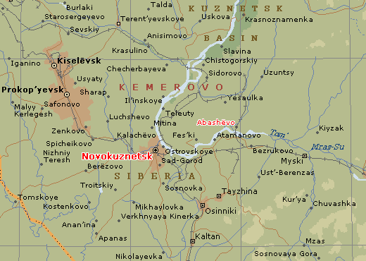 Novokuznetsk regions map