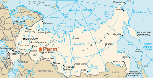 Perm in Russia map
