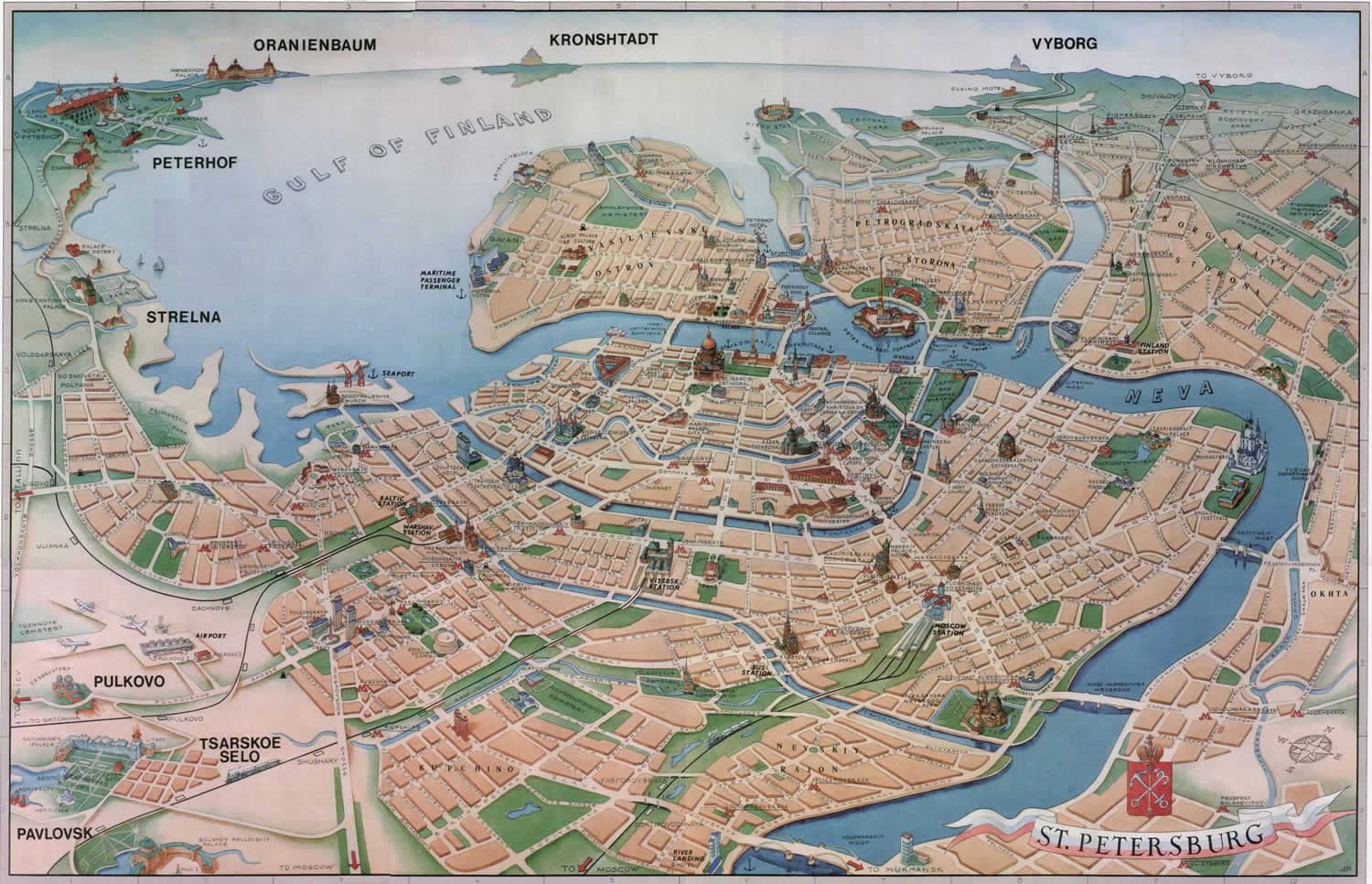 St Petersburg Tourist Map