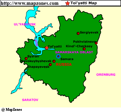 Tolyatti regional map