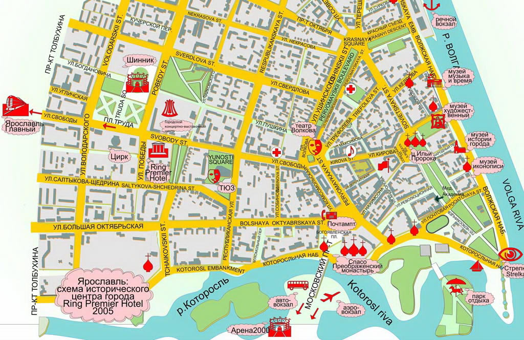 Yaroslavl city center map