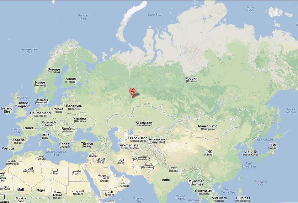 map of Yekaterinburg russia