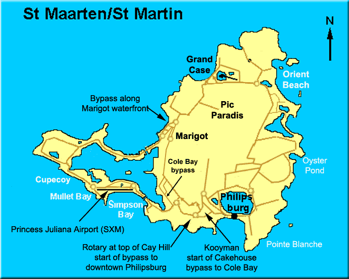 road map of st. maarten Saint martin island, Saint martin, St marteen island