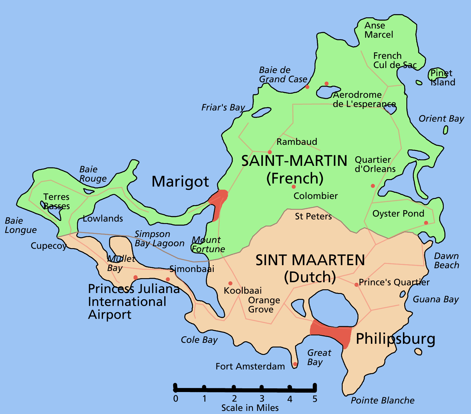saint martin politic map