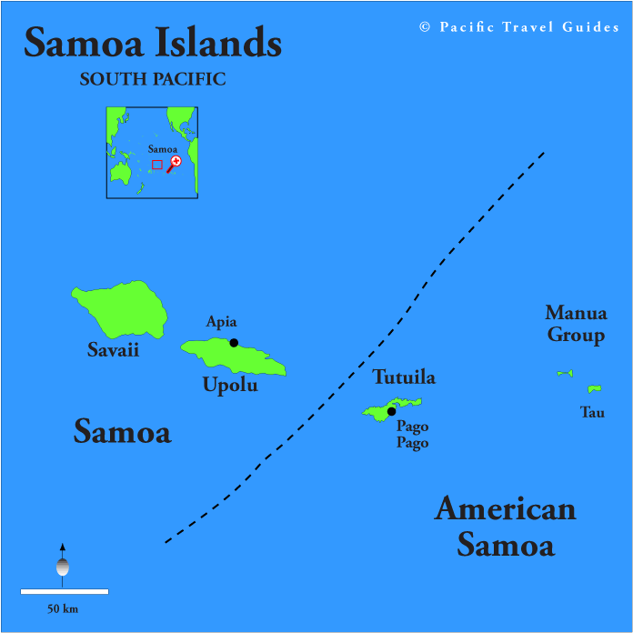 samoa islands map