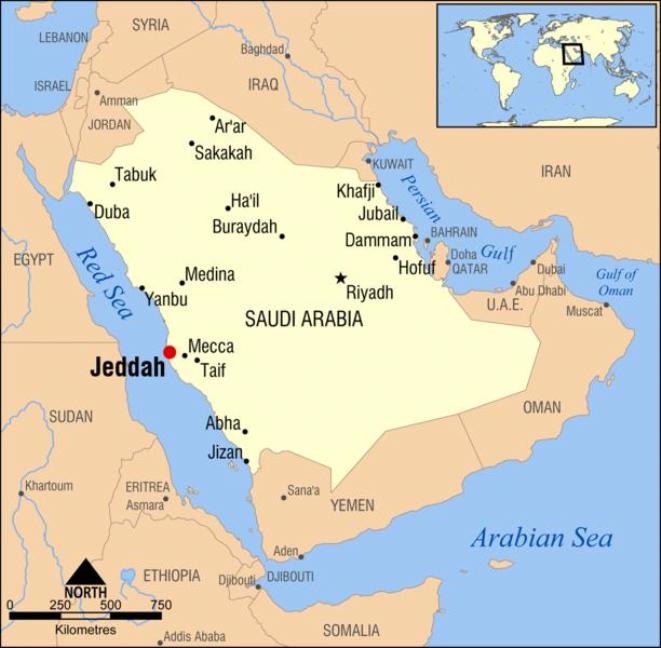 saudi arabia map Jidda