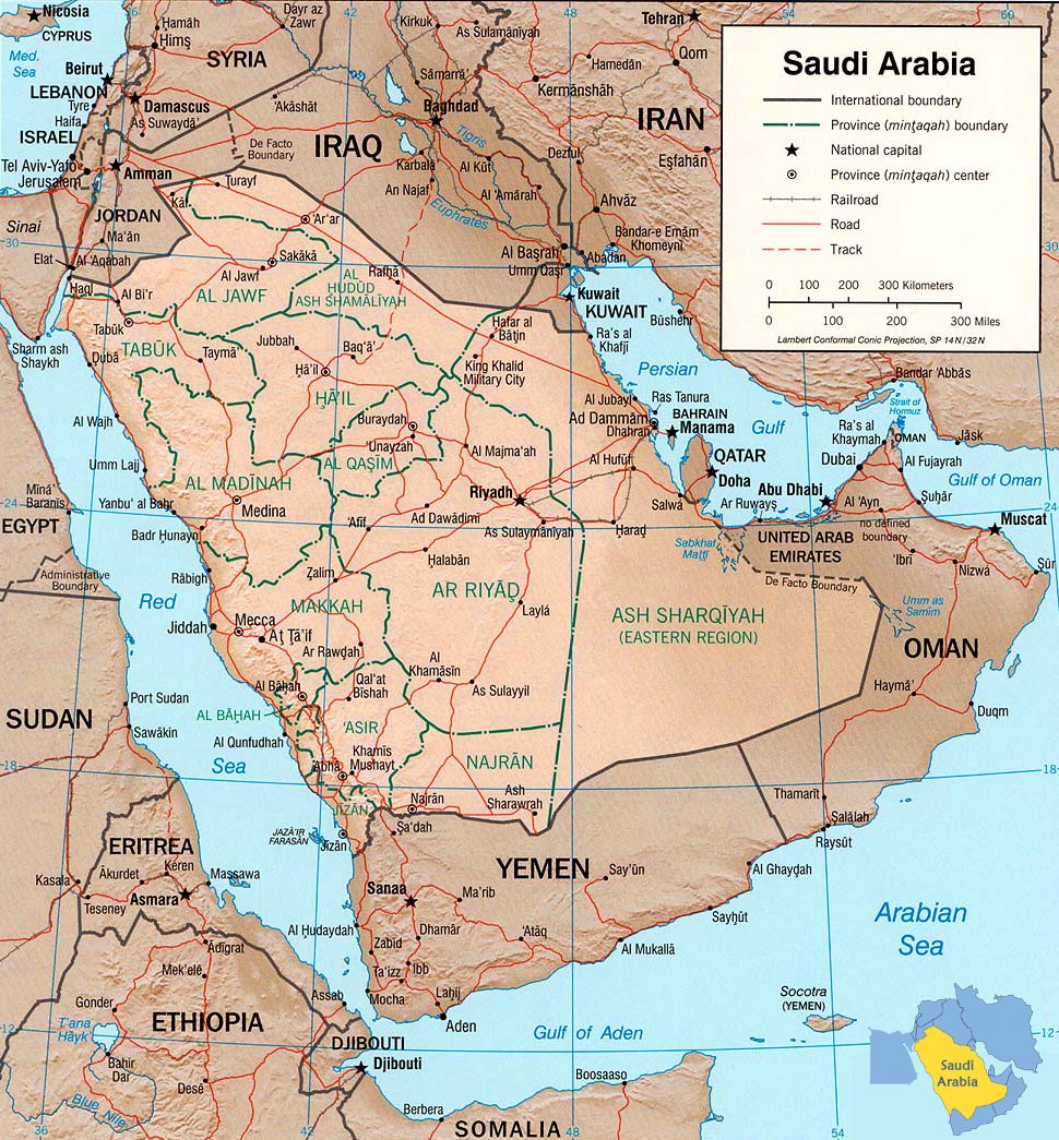 saudi arabia physical map riyadh