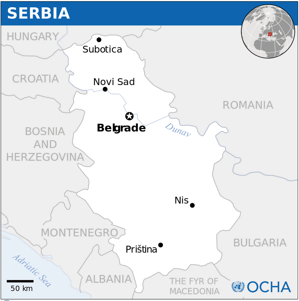 serbia location map