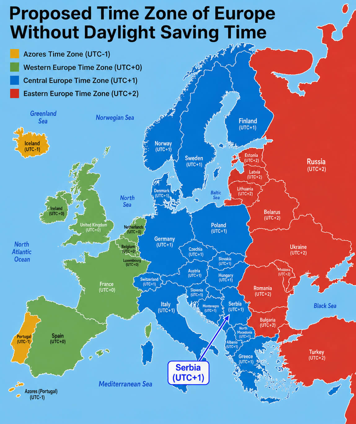 Proposed Europe time zone map