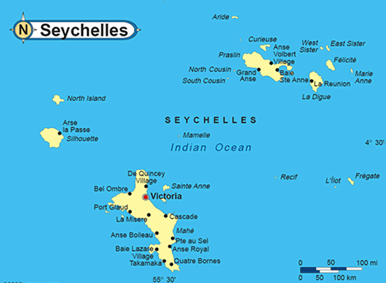 Seychelles Victoria Map Indian Ocean