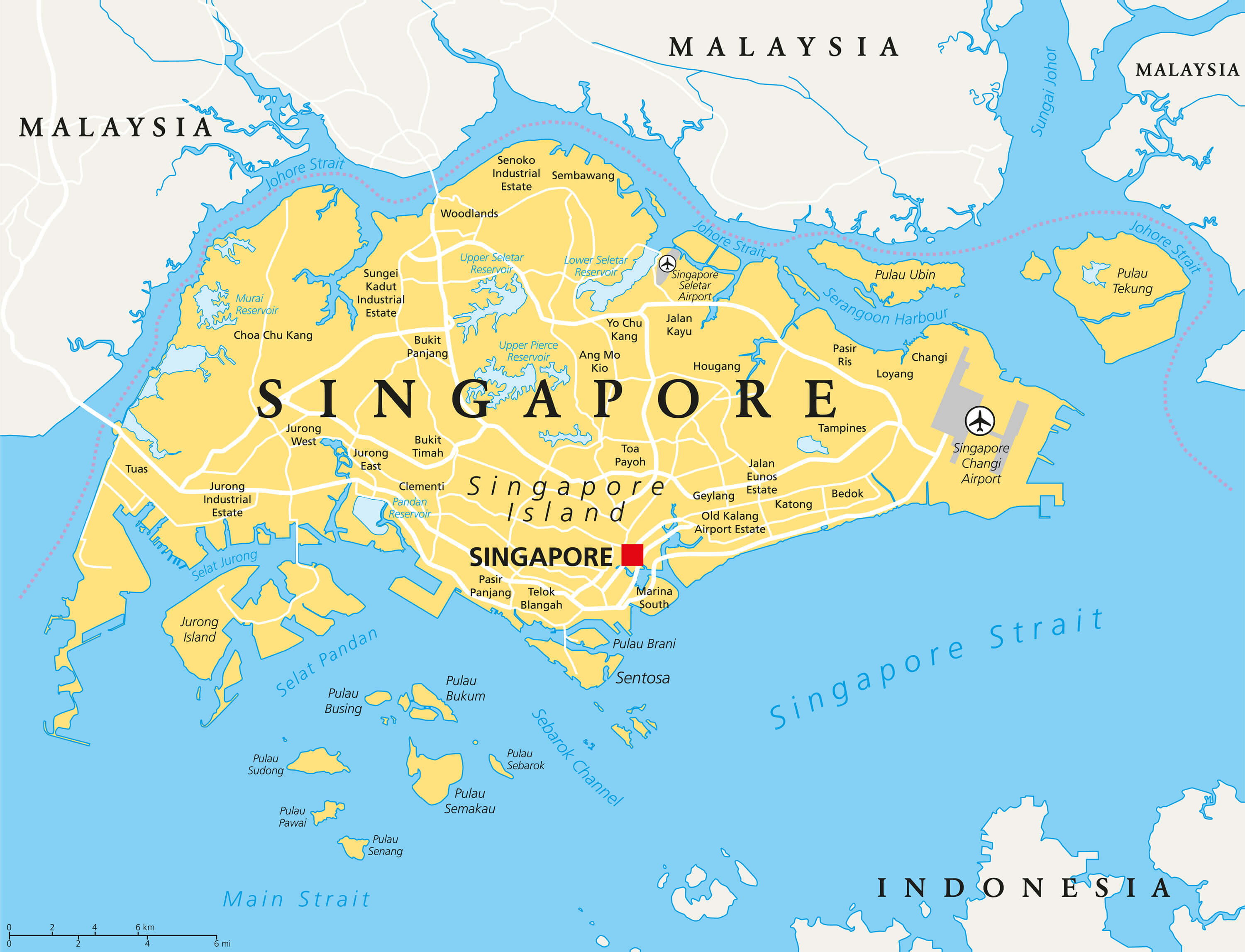 Singapore political Map