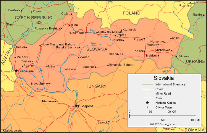 map of Slovakia Presov