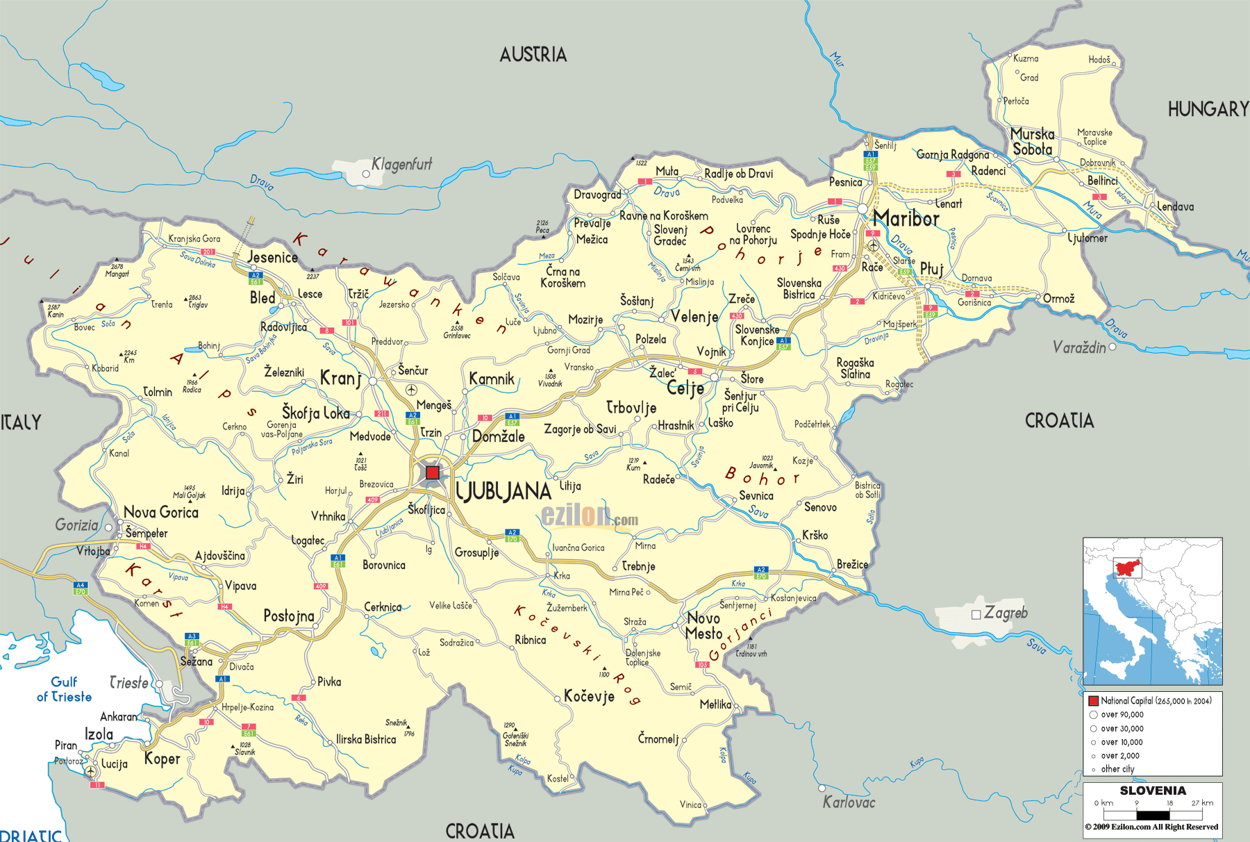 political map of slovenia