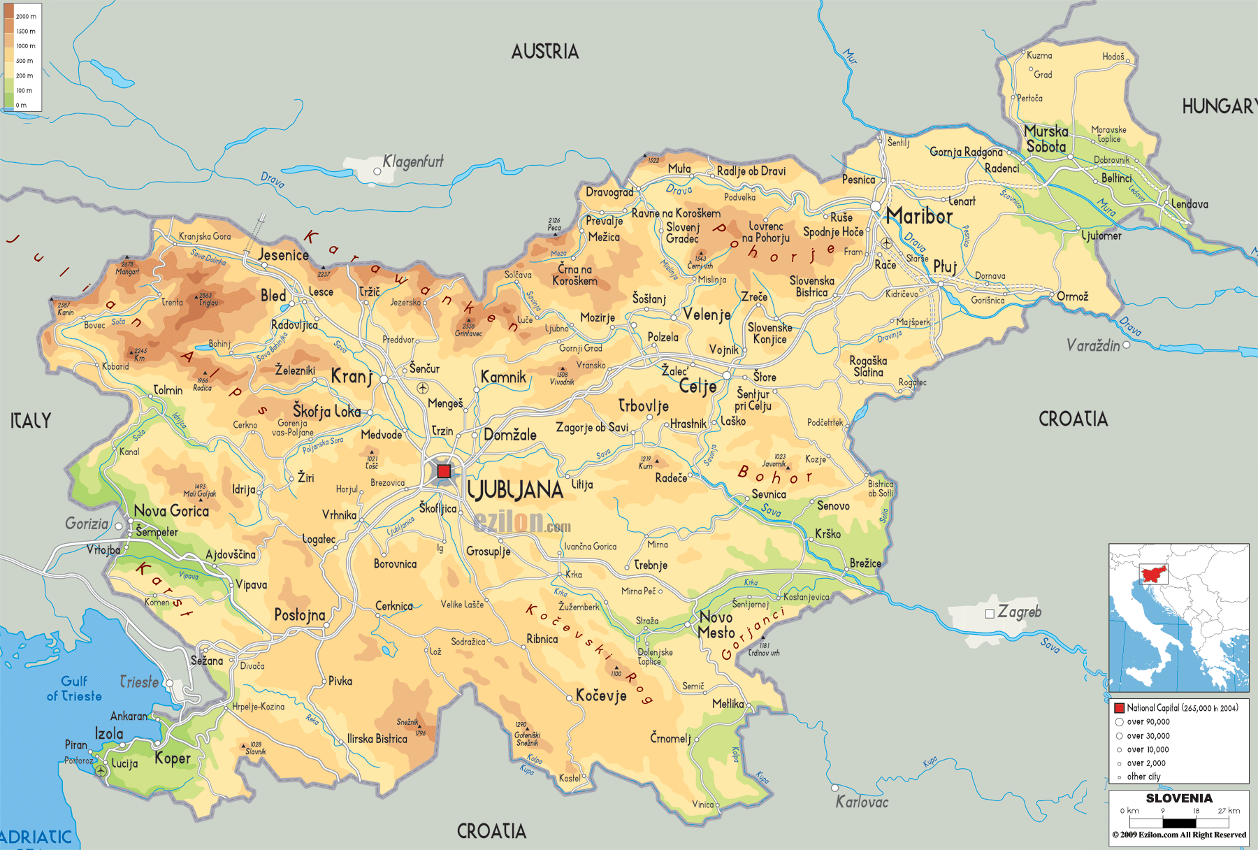 slovenian physical map
