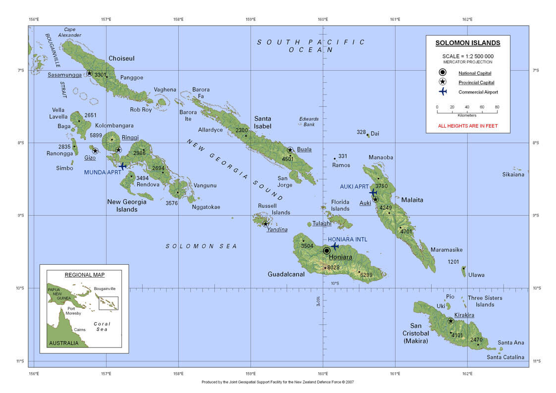 map of solomon islands
