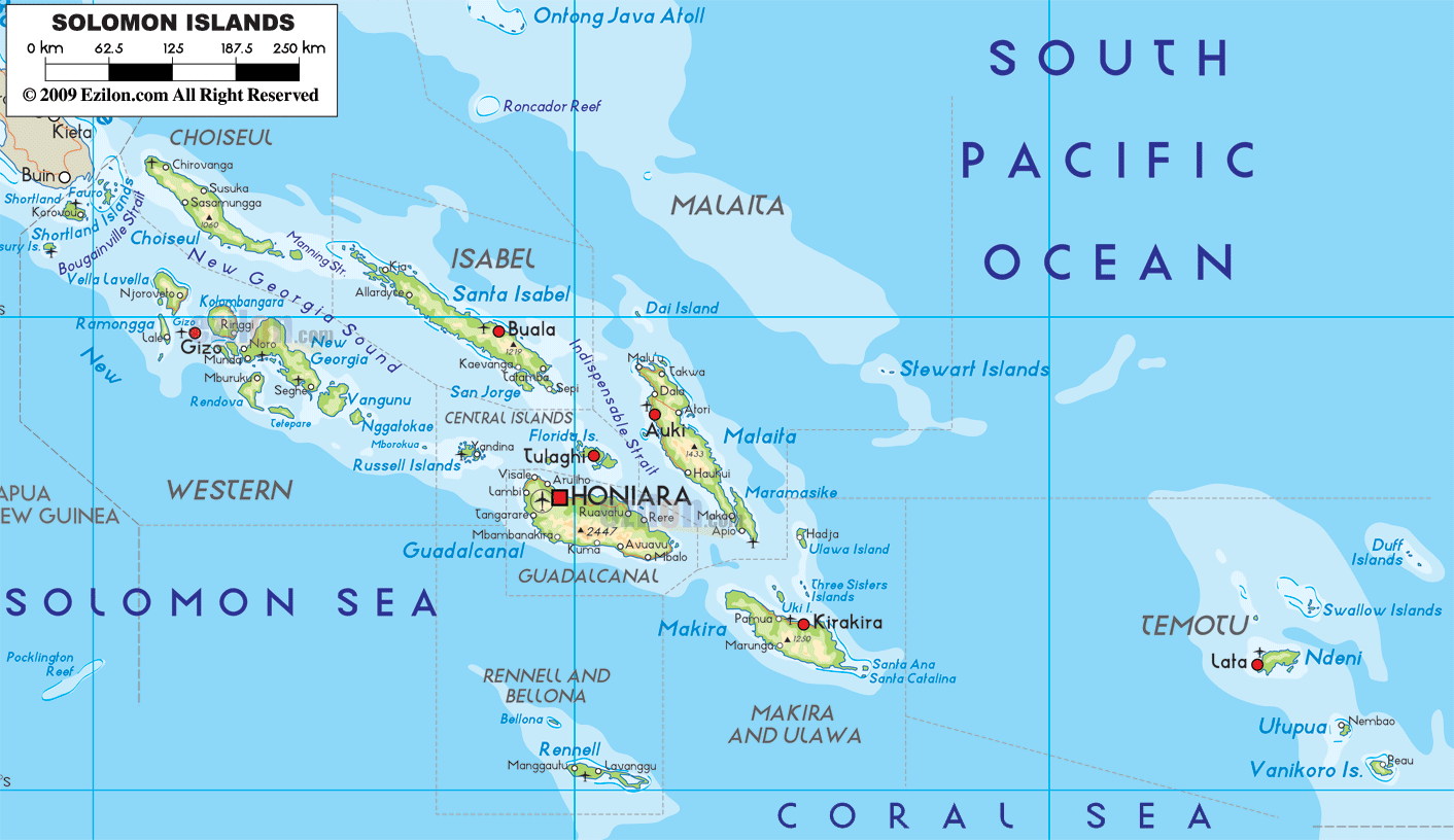solomon islands physical map