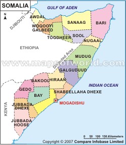 somalia regions map
