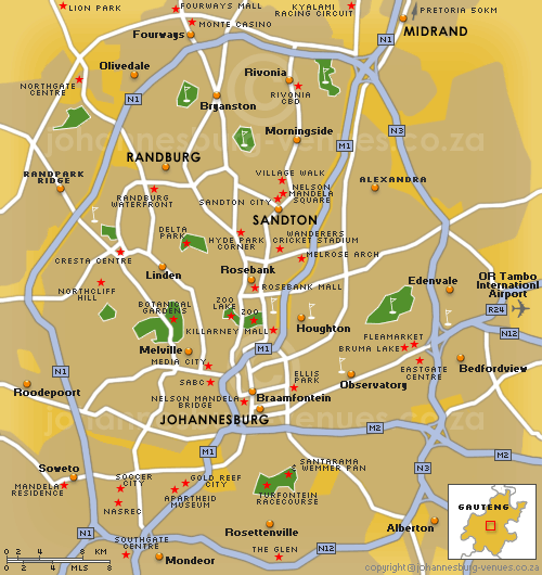 Johannesburg towns map