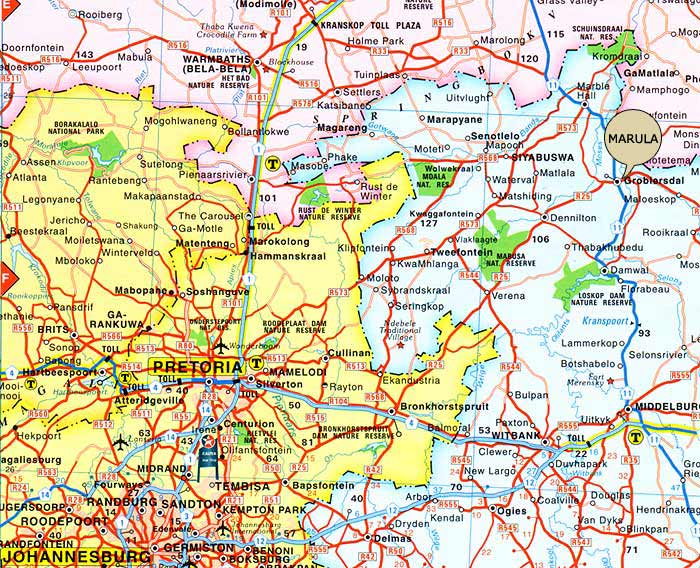 Johannesburg pretoria map