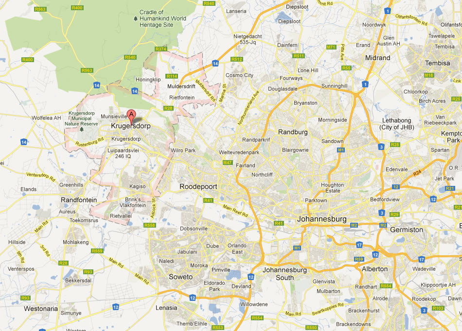 map of Krugersdorp