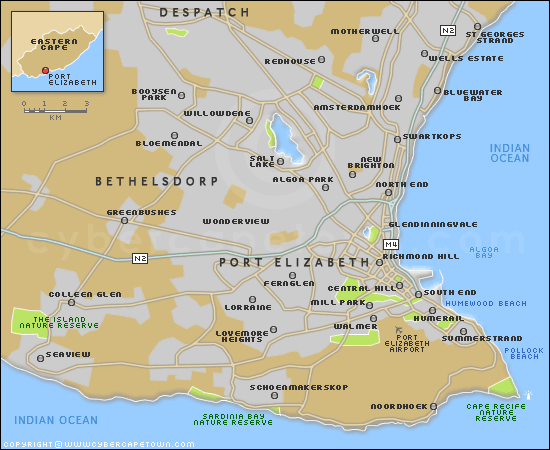 Port Elizabeth area map