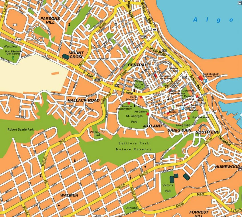Port Elizabeth downtown map