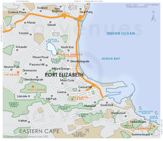 Port Elizabeth center map