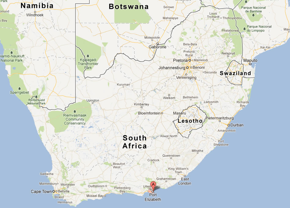 map of Port Elizabeth south africa