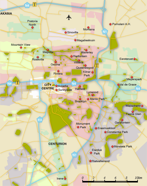 Pretoria city centre map