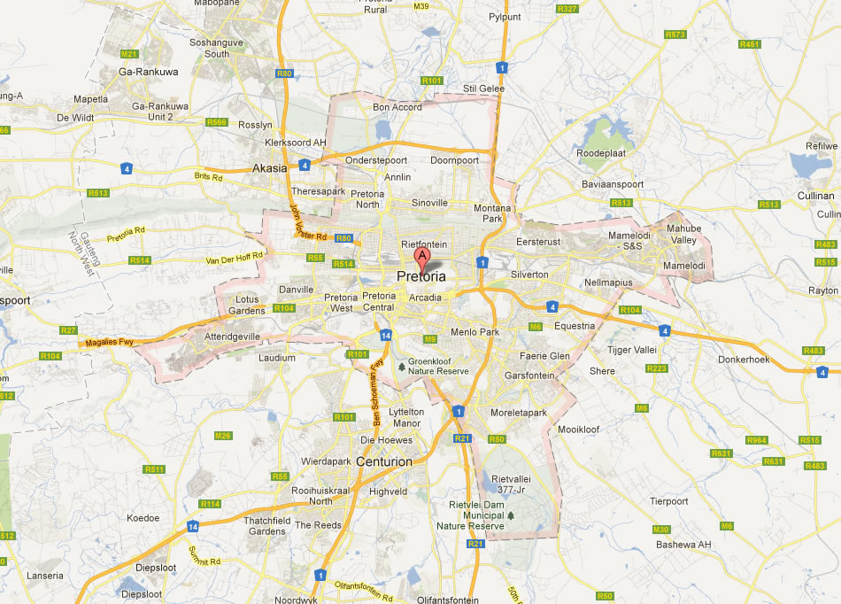 map of Pretoria