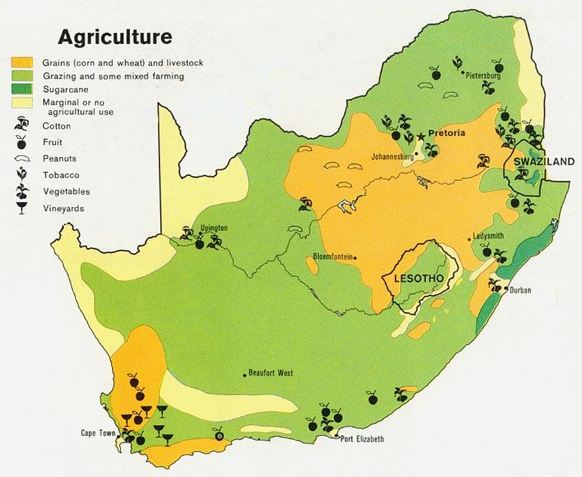 south africa agriculture map