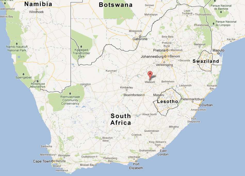 map of Welkom south africa
