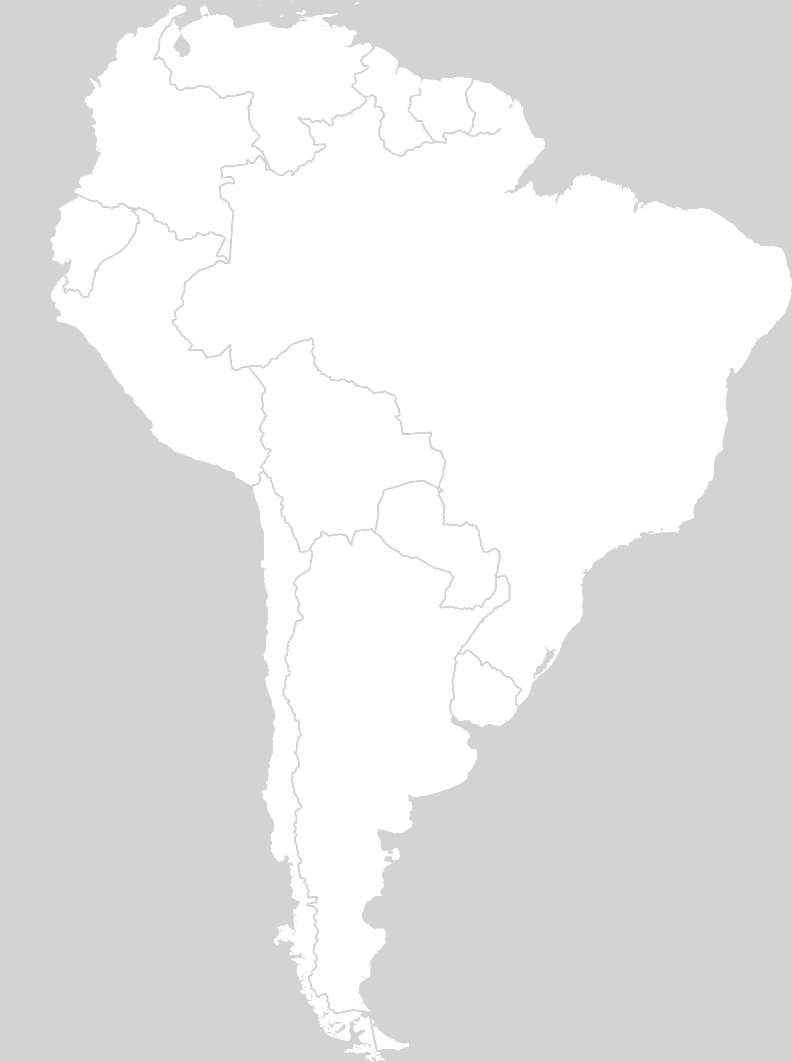 South America blank outline map