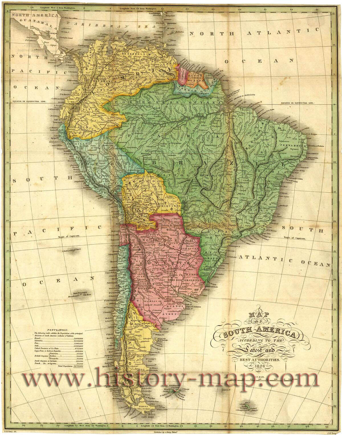 south america historical map