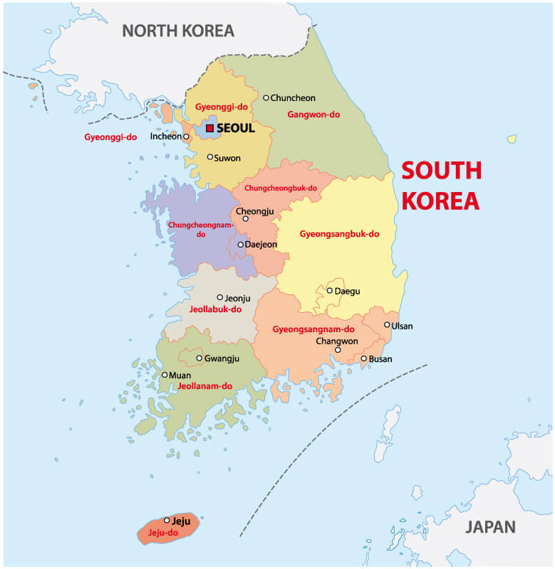 South Korea Administrative Map