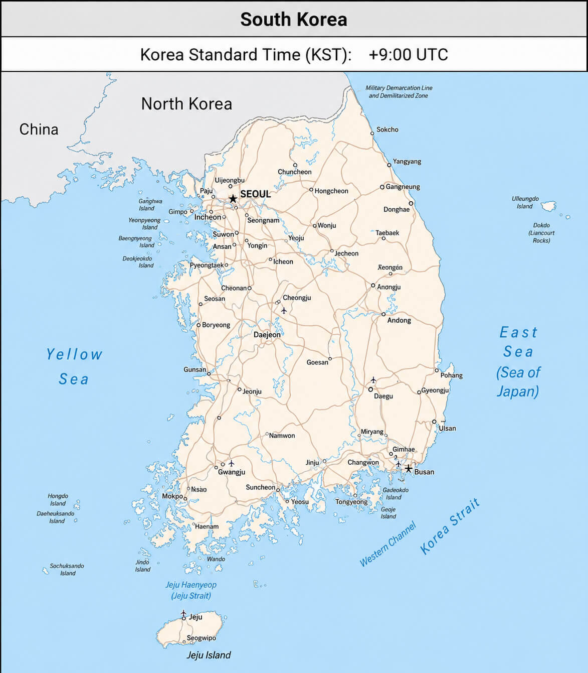 South Korea political map
