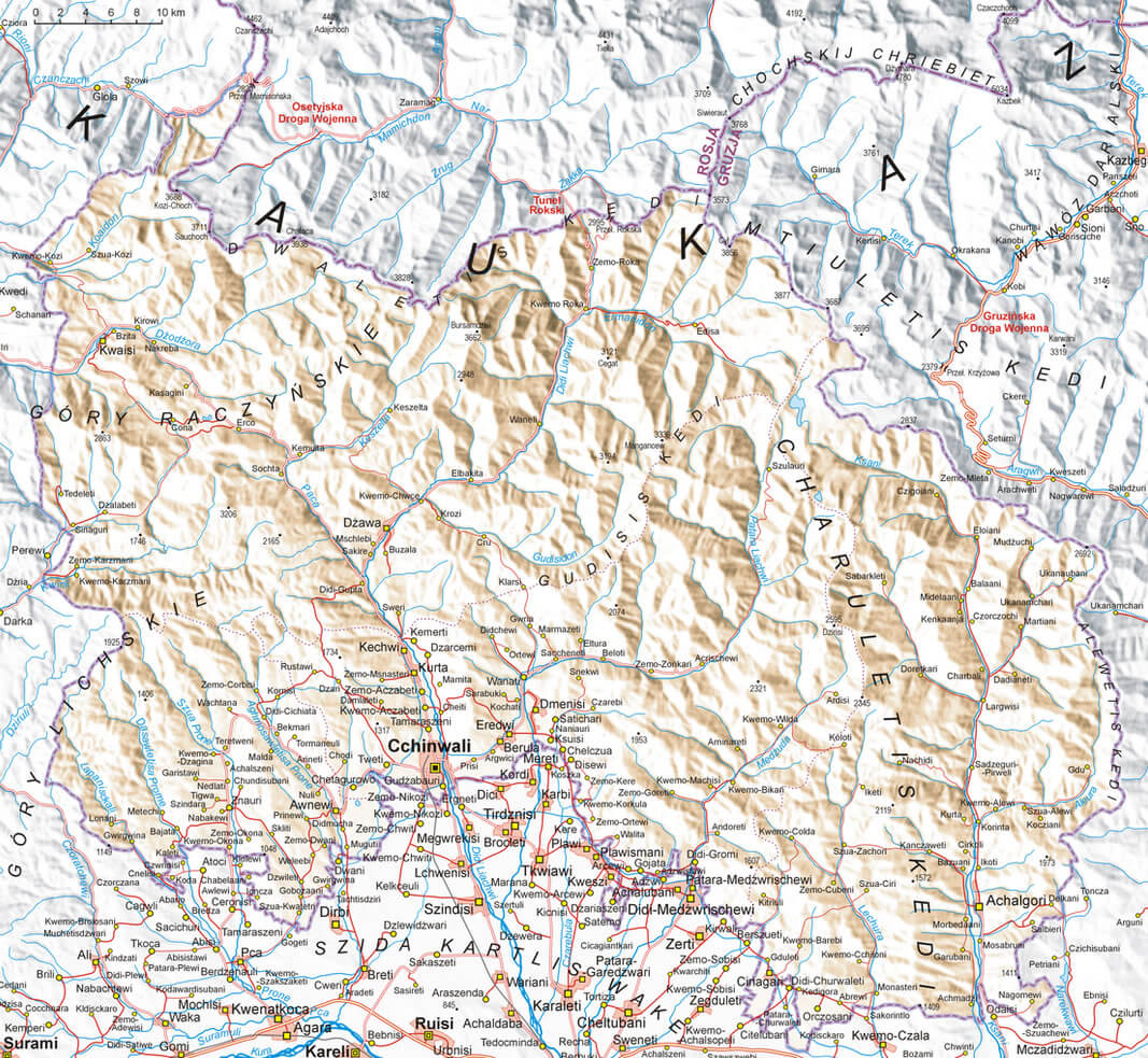 south ossetia mountains map