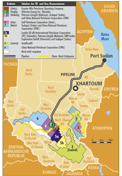 south sudan oil gas map