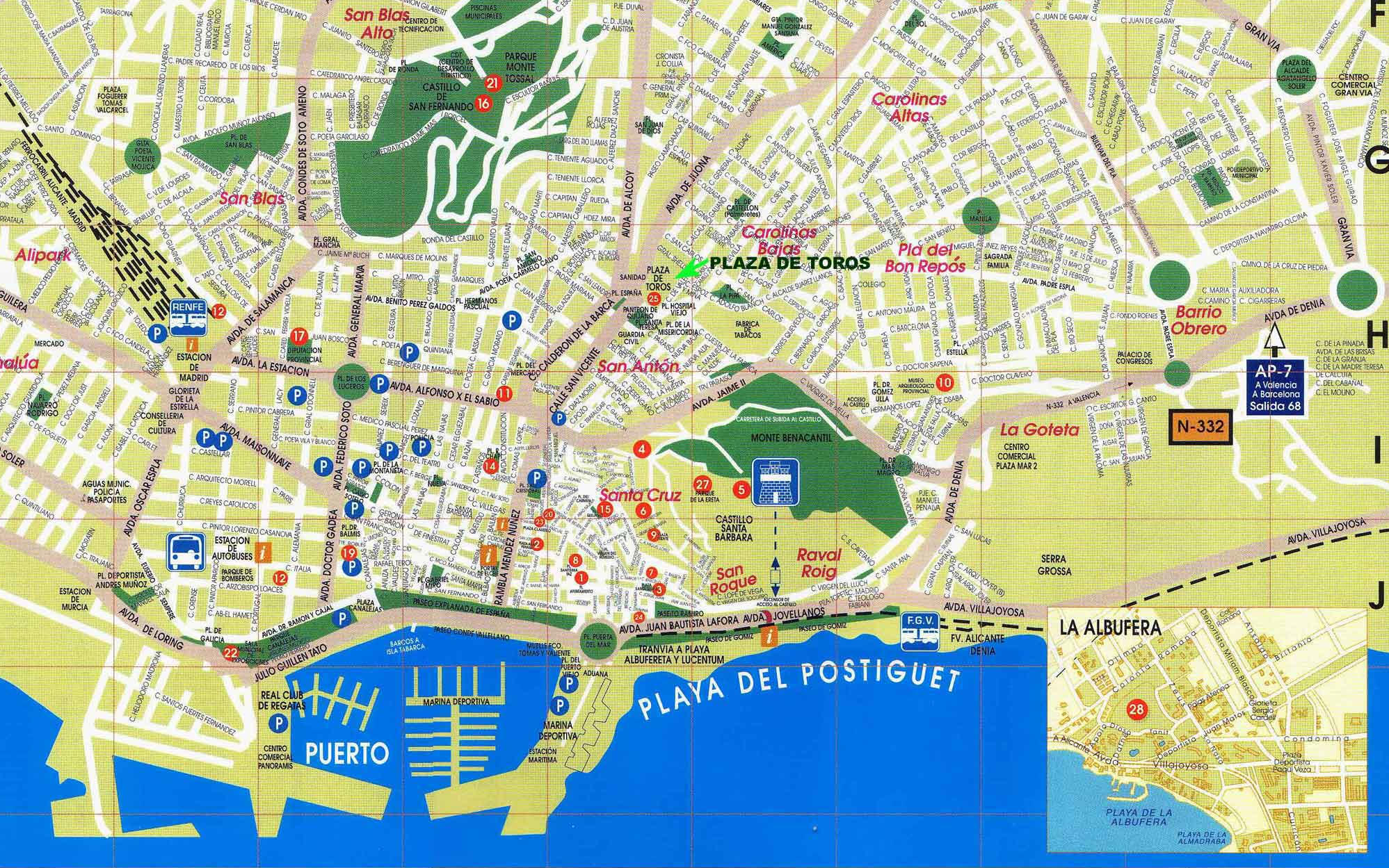 Alicante city center map